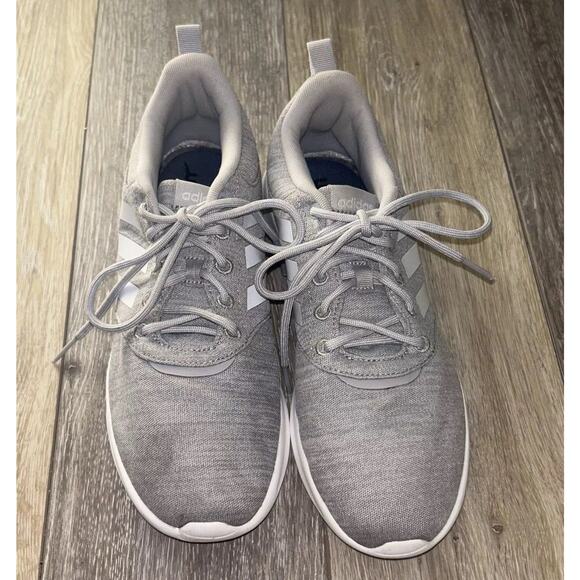 Adidas QT Racer 2.0 Light Granite Gray White Women’s US Size 10 Sneaker Shoes - Picture 4 of 10